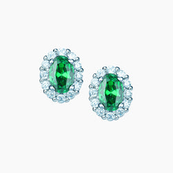 The Real Effect Emerald Green CZ Earrings