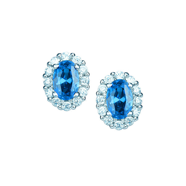 The Real Effect Sapphire Blue CZ Earrings