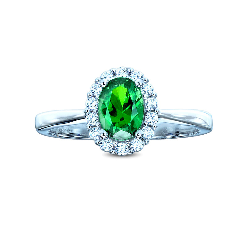 The Real Effect Emerald Green CZ Cluster Ring RE29564GE