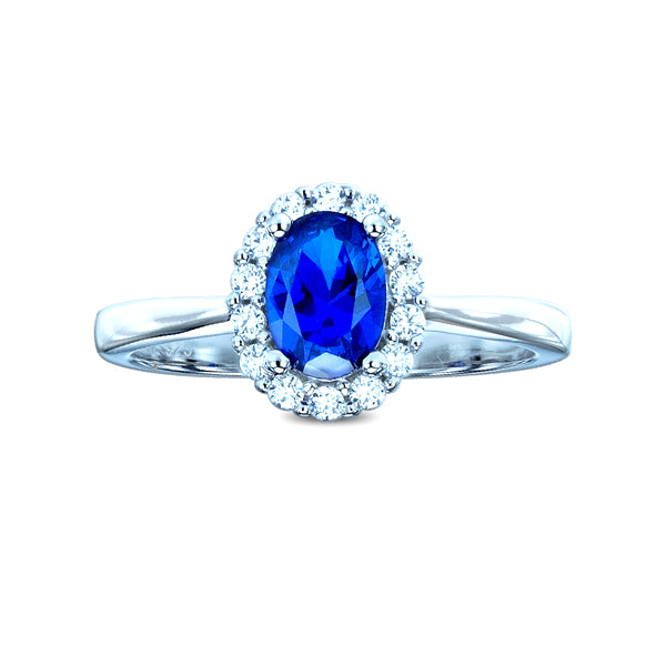 The Real Effect Sapphire Blue CZ Cluster Ring