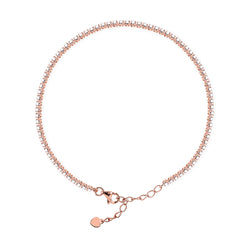 The Real Effect Silver Rose Gold Plated CZ Tennis Bracelet