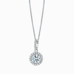 The Real Effect Classic Halo CZ Necklace RE37114