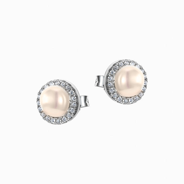 The Real Effect CZ Pearl Earrings RE39814