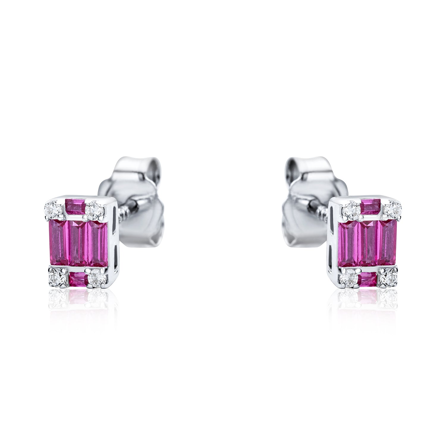 The Real Effect Red Cluster Earrings RE42794RBCZ