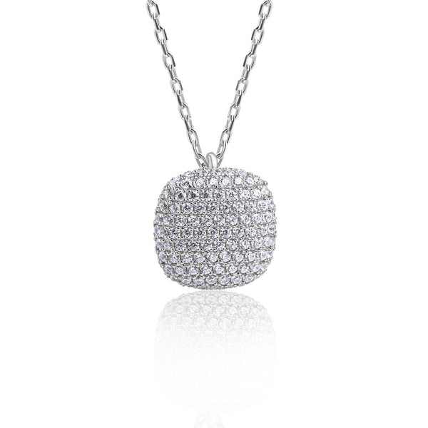 The Real Effect Cushion Pave Necklace RE7264CZ