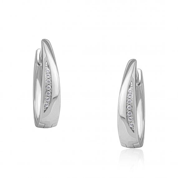 The Real Effect CZ Onda Hoop Earrings RE47344