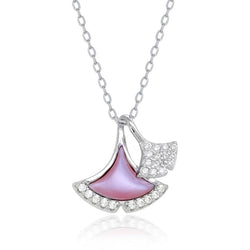 The Real Effect Silver MOP CZ Necklace RE50254
