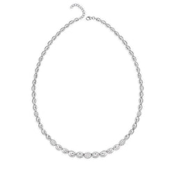 The Real Effect Silver Bead CZ Necklace RE52004