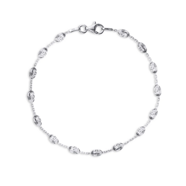 The Real Effect Italian Silver Bead Bracelet