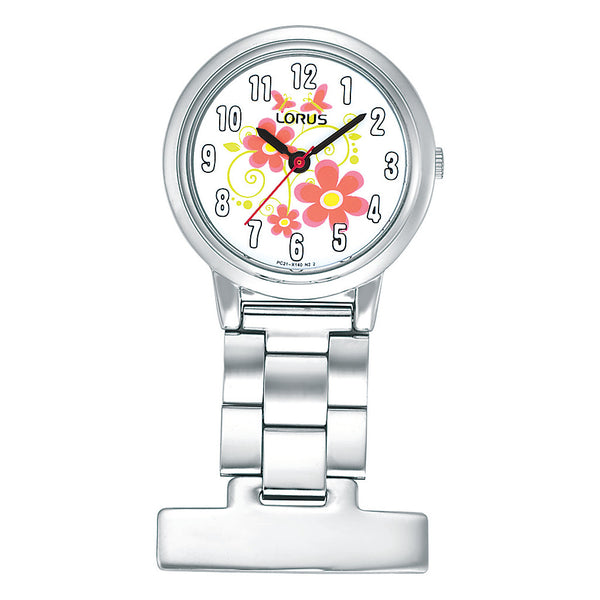 Lorus Nurses Fob Watch Flower Dial RG237HX9