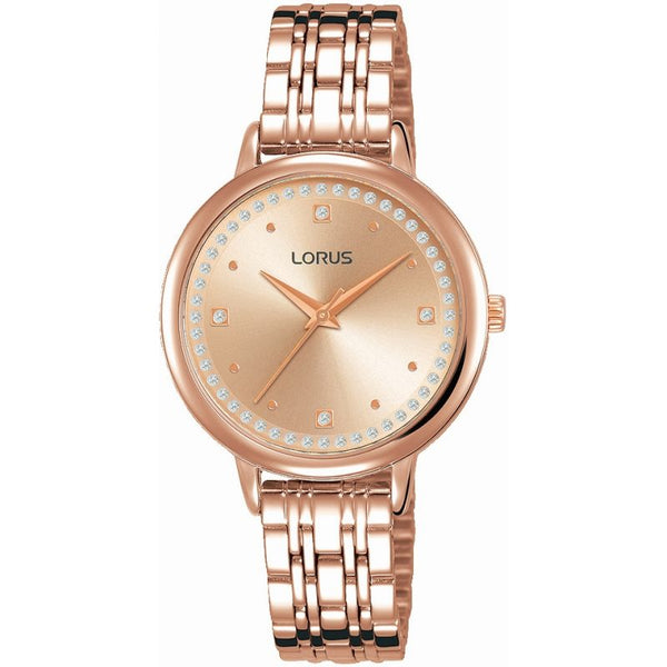 Lorus Ladies Stone Set Rose Bracelet Watch RG298PX9