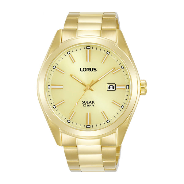 Lorus Men's Solar Gold Tone Bracelet Watch RX338AX9