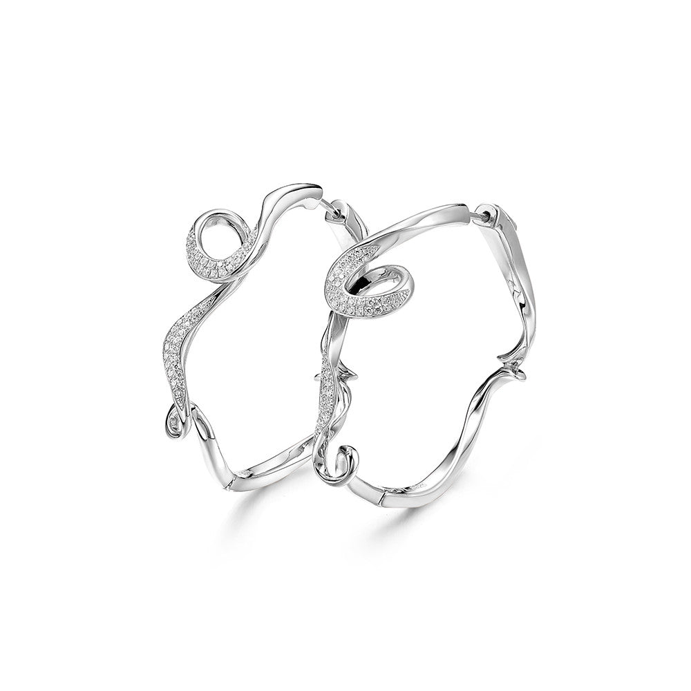 Fei Liu Serenity Small Hoop Earrings with Cubic Zirconia Stones