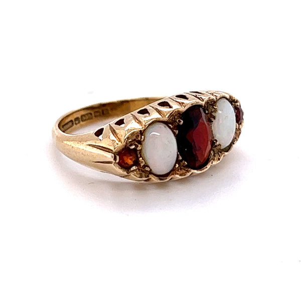 Pre Owned Opal & Garnet Ring side