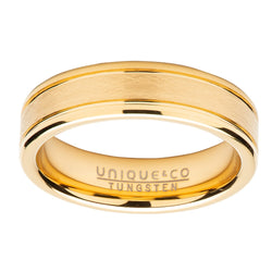 Unique & Co Men's Tungsten Yellow Gold Plated Ring
