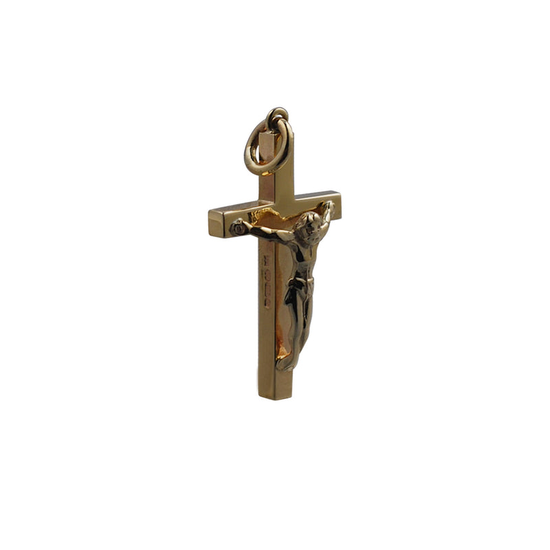 9ct Yellow Gold Solid Block Crucifix