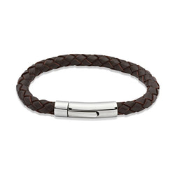 Unique & Co Mens Dark Brown Leather Bracelet A40DB