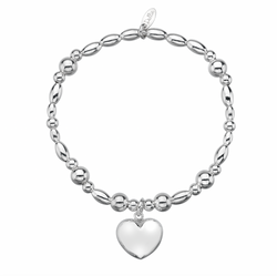 Dollie Jewellery Silver Chunky Heart Bracelet  B0172