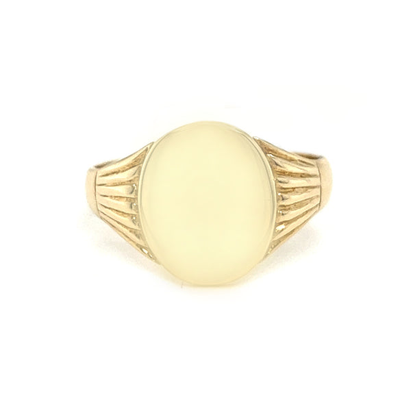 Oval Polished Signet Ring 9ct Gold