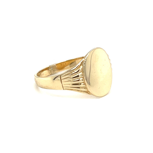 Oval Polished Signet Ring 9ct Gold