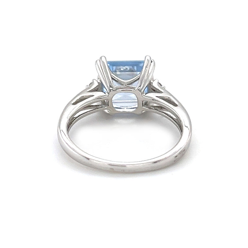 Sterling Silver Sky Blue Topaz & CZ Ring