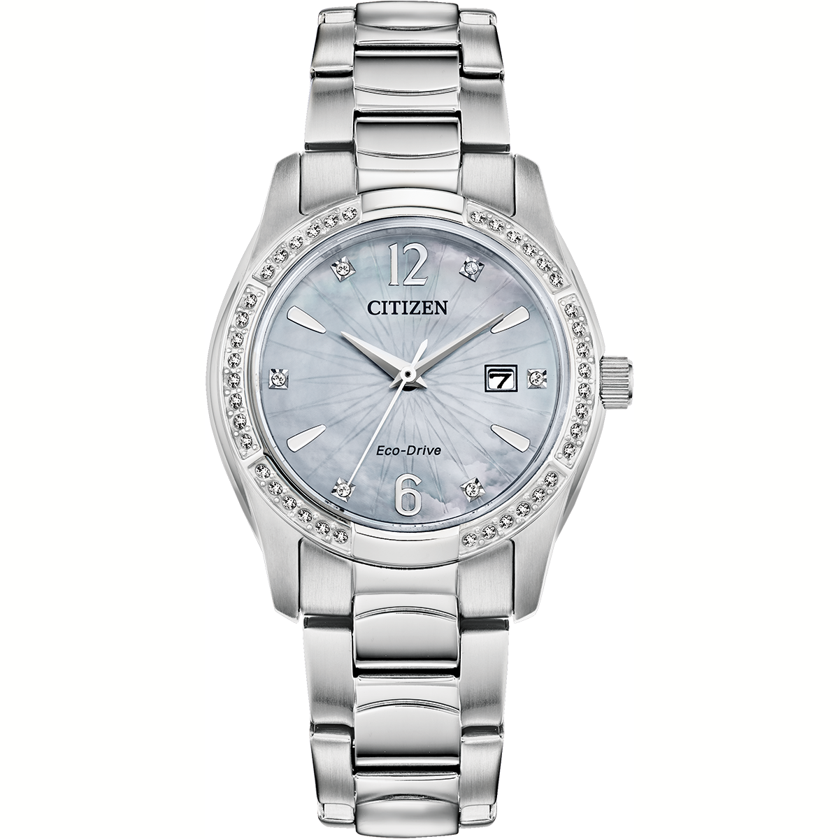 Citizen Eco Drive Ladies Silhouette Crystal Watch EW2570-58N