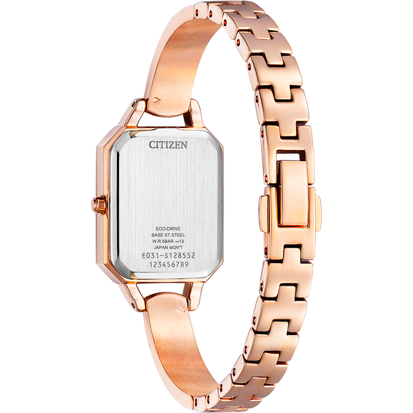Citizen Ladies Eco Drive Silhouette Crystal Watch EM0983-51A rear