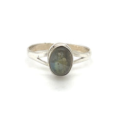 Sterling Silver Small Labradorite Ring