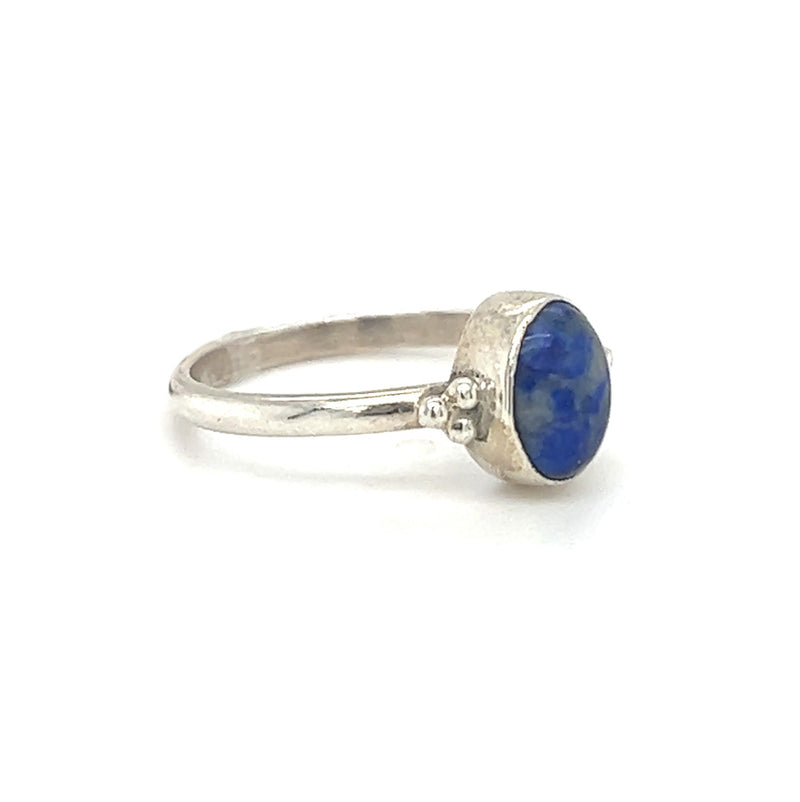 Sterling Silver Small Lapis Ring side