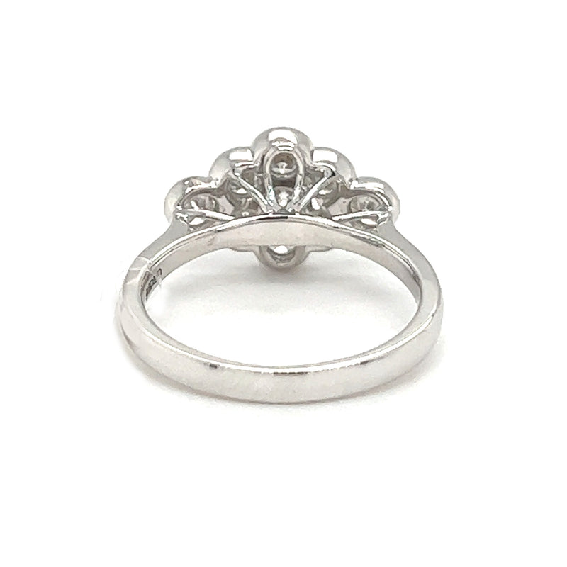 Diamond Art Deco Style Cluster Ring 18ct White Gold