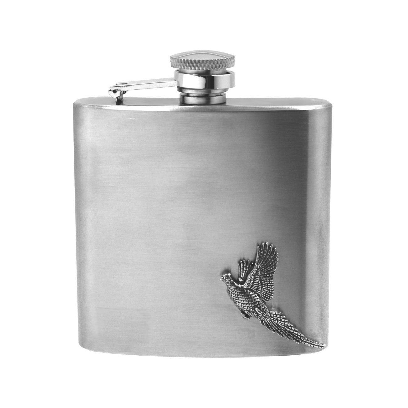 Stainless Steel Pheasant Hip Flask 6oz CS235