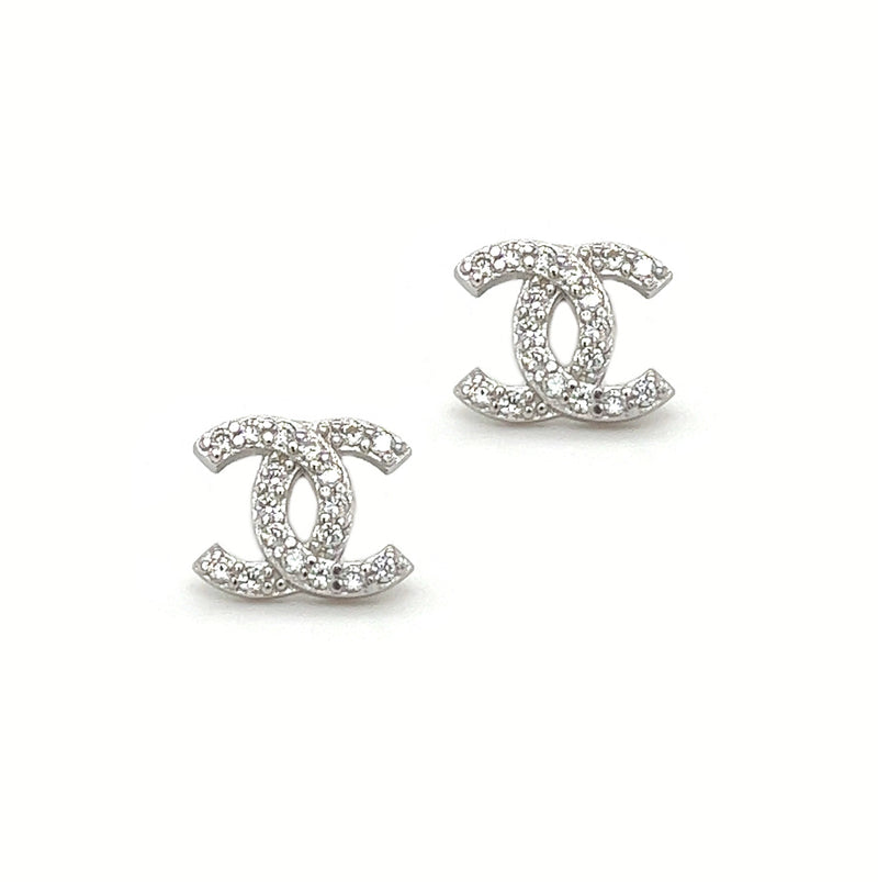 Sterling Silver Double 'C' CZ Circle Earrings – Striacroft Jewellers