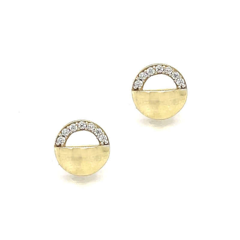 9ct Yellow Gold 8.6mm Stone Set Stud Earrings