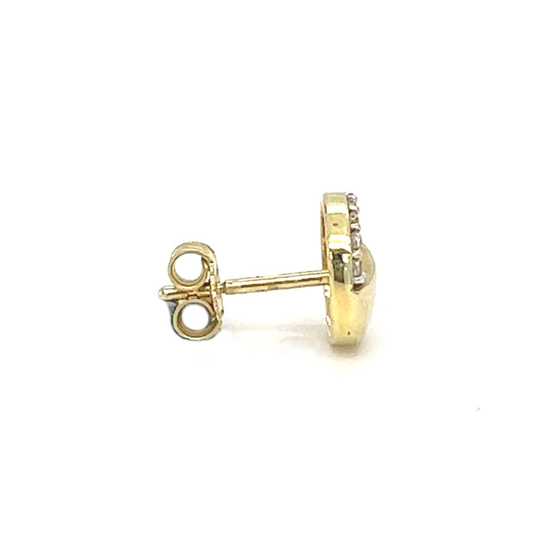 9ct Yellow Gold 8.6mm Stone Set Stud Earrings profile