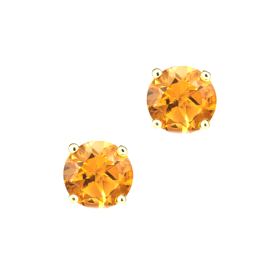 9ct Gold 5mm Citrine Stud Earrings
