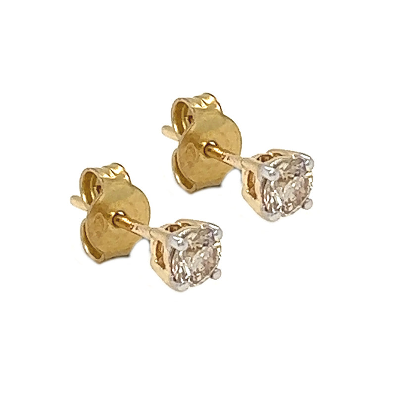 9ct Gold Diamond 0.48ct Stud Earrings SIDE