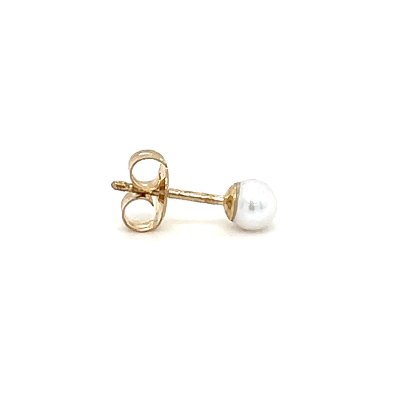 3.5-4mm Cultured Pearl Earring 9ct Gold PROFILE
