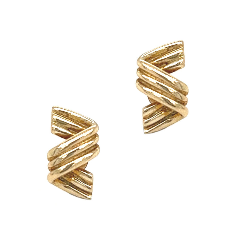 9ct Gold Zig Zag Stud Earrings