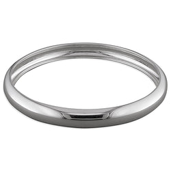 Sterling Silver 8mm Hollow D Shaped Stacker Bangle