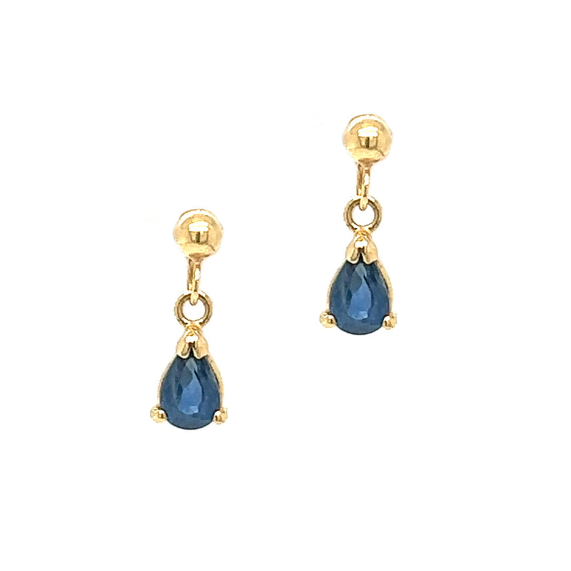 Natural Blue Sapphire Dangle Earrings 1/10 ct tw Diamonds 14K Yellow Gold |  Jared
