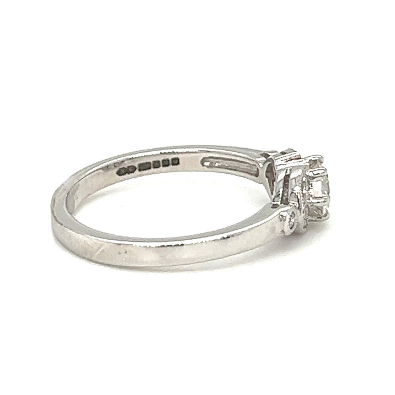 Vintage Style Diamond Ring 18ct White Gold side view