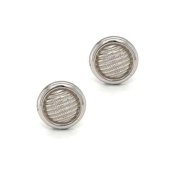 9ct White Gold Large Round Earrings