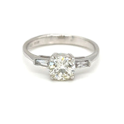 Solitaire Diamond Engagement Ring 0.89ct 18ct White Gold front