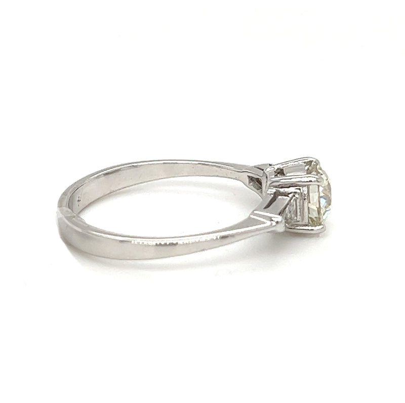 Solitaire Diamond Engagement Ring 0.89ct 18ct White Gold side