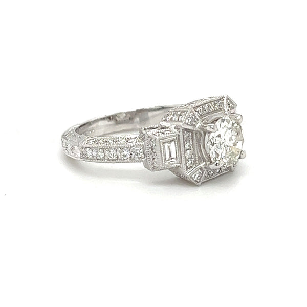 Diamond Deco Style Ring 18ct White Gold