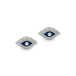 Sterling Silver CZ Eye Earrings