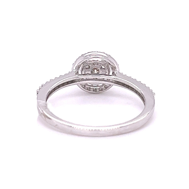 Diamond Cluster Halo Ring 0.30ct 9ct White Gold rear