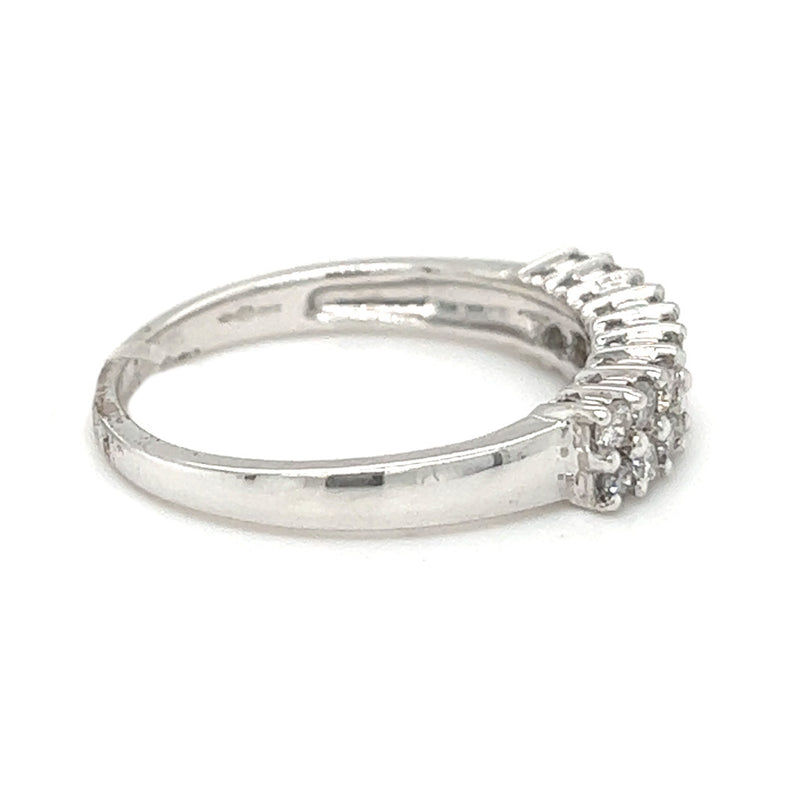 Diamond Double Row Eternity Ring 0.50ct 18ct White Gold side 2