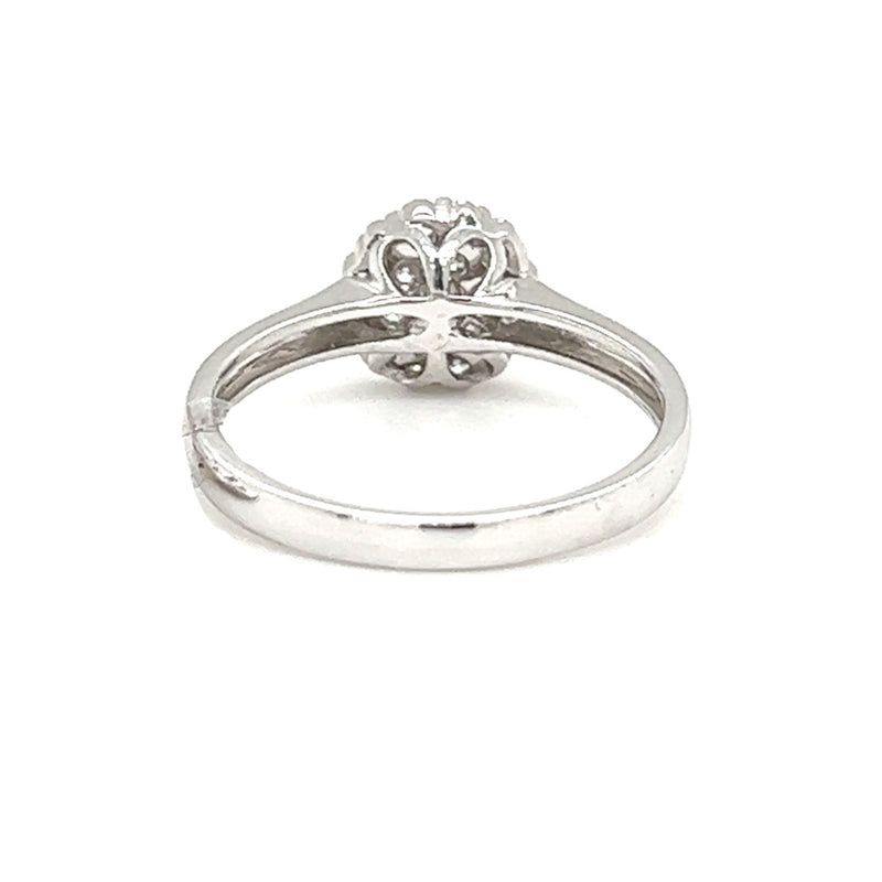 Diamond 20 Stone Cluster Ring 0.43ct 18ct White Gold rear