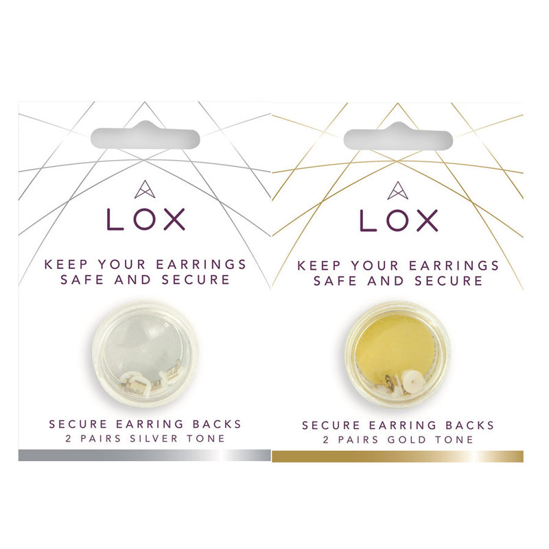 LOX Earring Backs Silver & Gold Tone